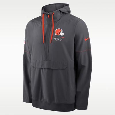 Cleveland Browns Sideline Anorak Men's Nike NFL 1/2-Zip Hooded
